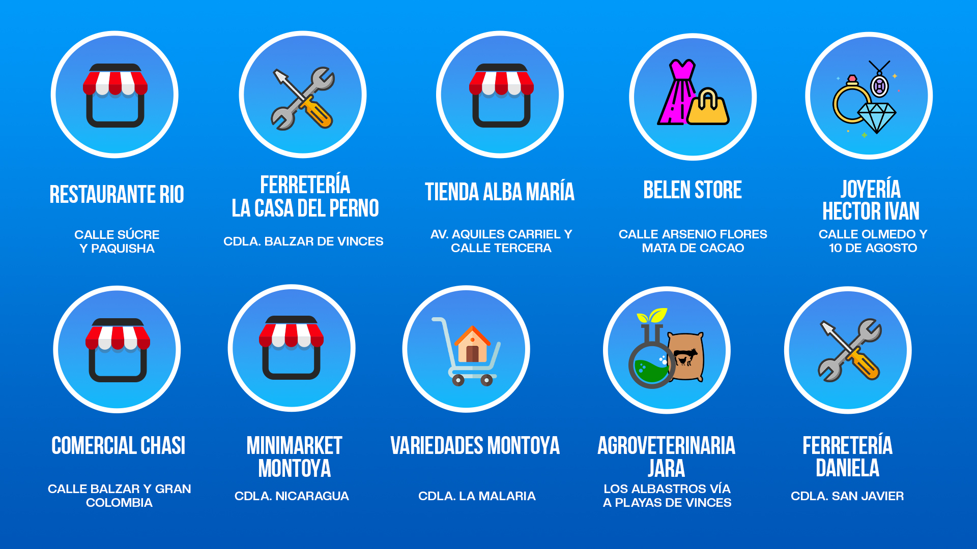 PRIMEROS COMERCIOS VINCES